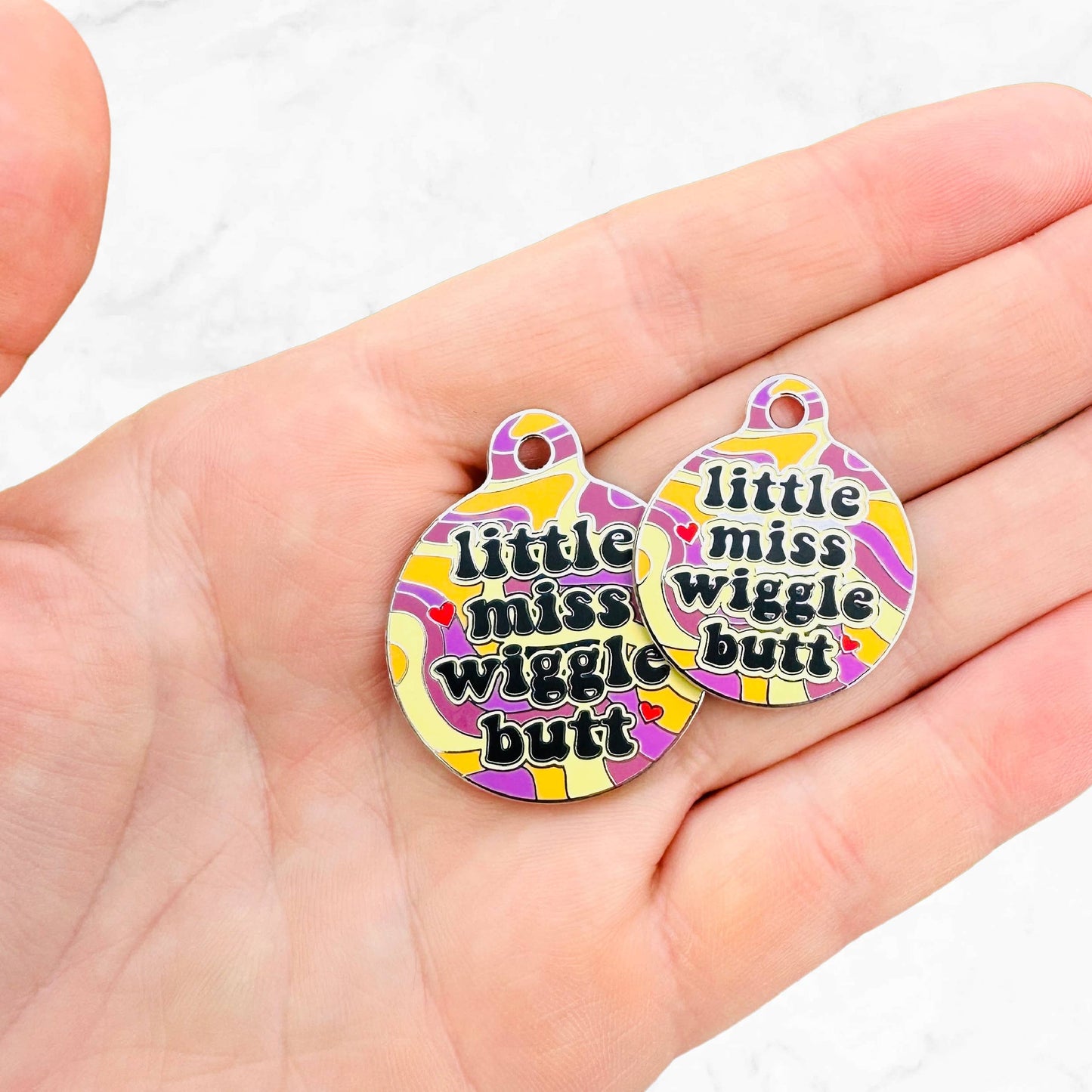 Little Miss Wiggle Butt - Pet ID Tag or Dog Collar Charm