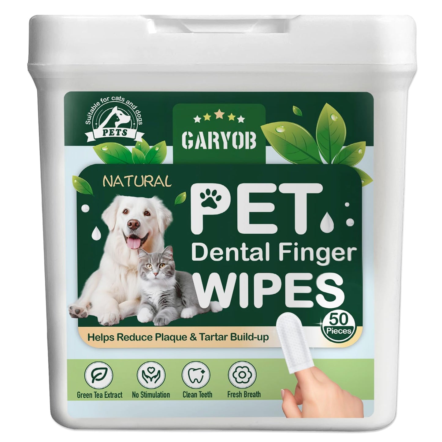 Dog Finger Toothbrush Oral Cleansing Wipes