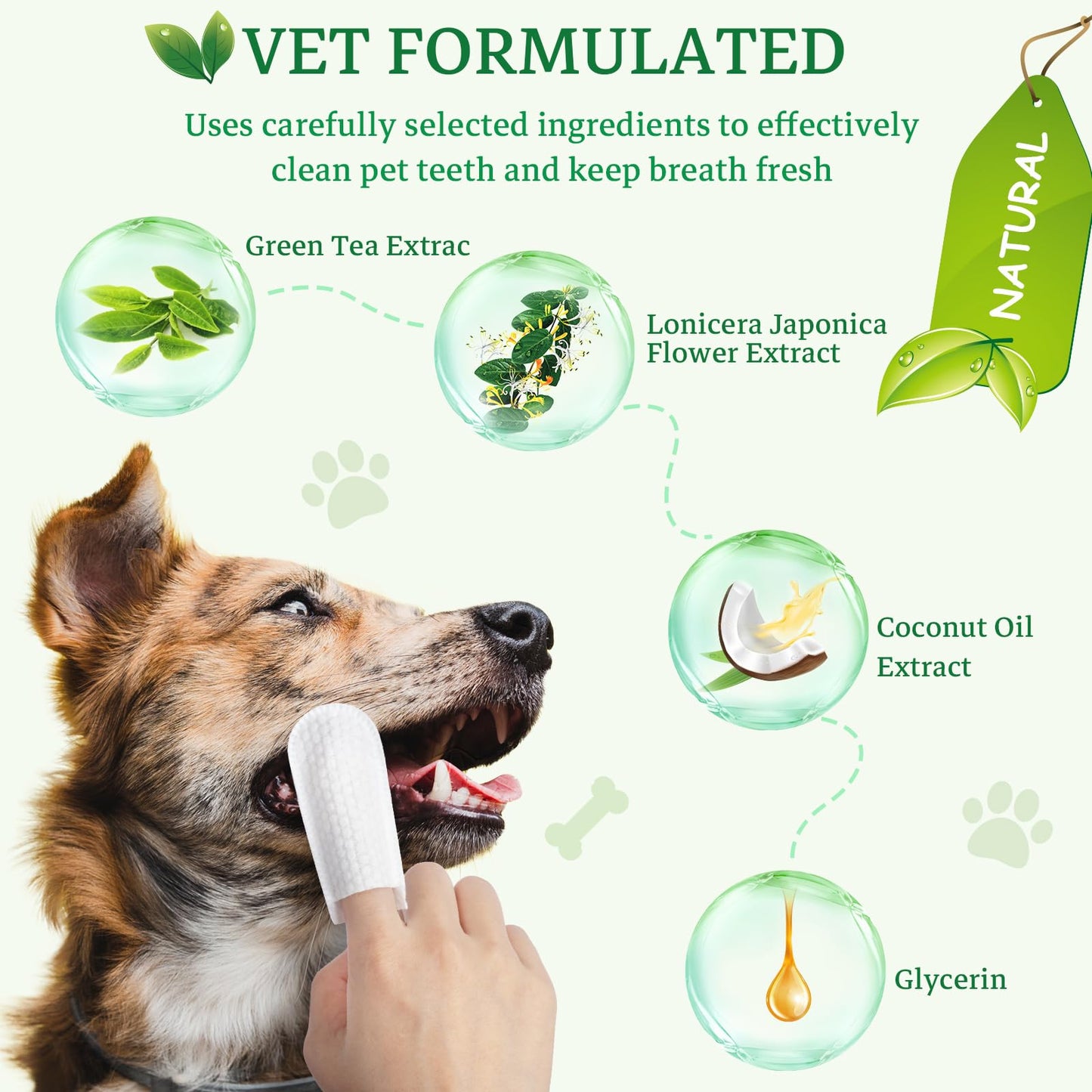 Dog Finger Toothbrush Oral Cleansing Wipes