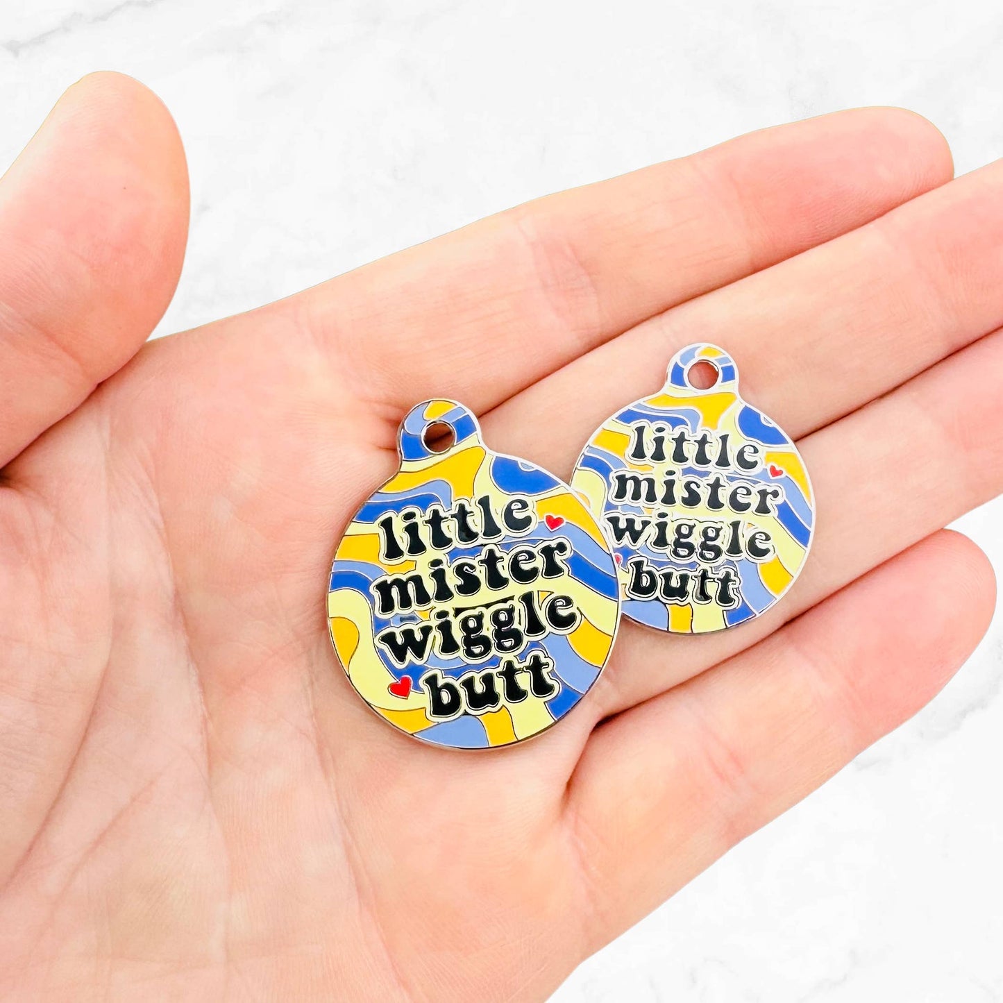 Little Mister Wiggle Butt - Pet ID Tag or Dog Collar Charm